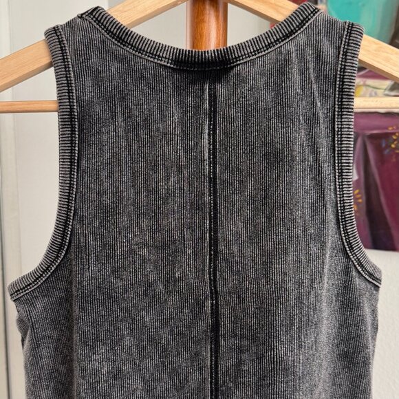 GAP - Rib Midi Tank Dress in Washed Black/Charcoal - Picture 8 of 13